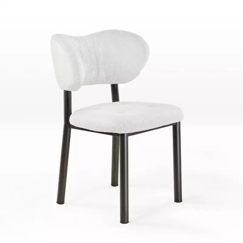 Upholstered Dining Side Chairs Set of 2, White