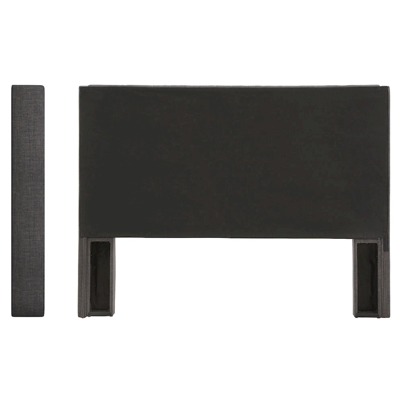 Detmold Queen Wingback Button Tufted Linen Fabric Headboard