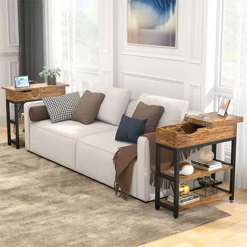 End Table with Charging Station - 11D x 23.6W x 24.5H