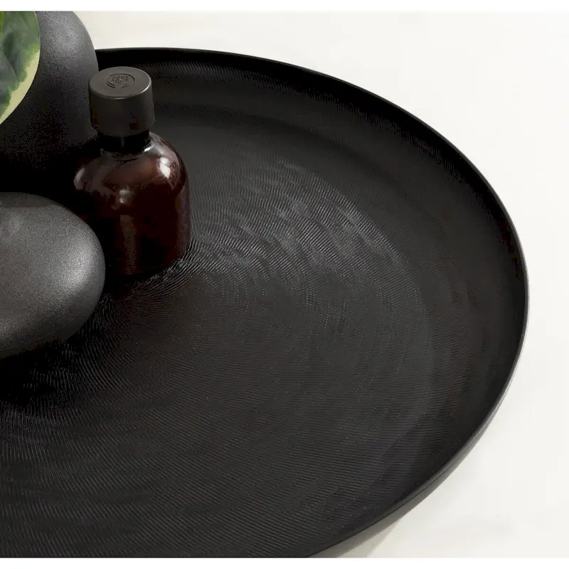 Kate and Laurel Stovring Round Metal Tray - 16  Diameter