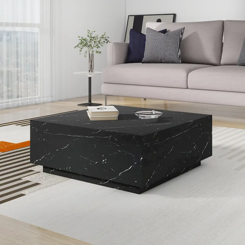 Faux Marble Square Coffee Table