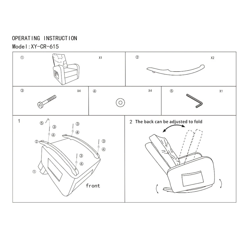 Recliner Sofa Push Back Recliner Chair Adjustable Modern Single Reclining Chair Upholstered Sofa with Pocket Living Room Bedroom