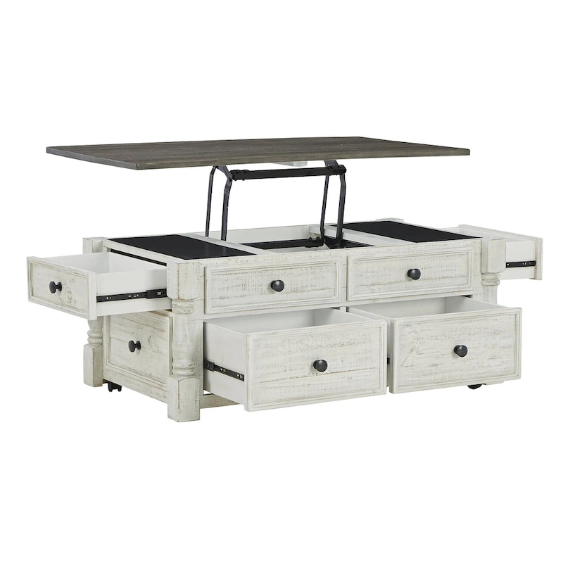 Signature Design by Ashley Havalance White/Gray Lift Top Cocktail Table - 26W x 46D x 20H