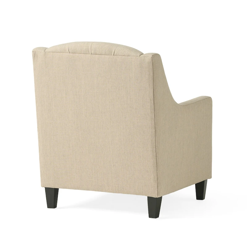 Elaine Light Beige Tufted Fabric Club Chair with Ottoman by Christopher Knight Home
