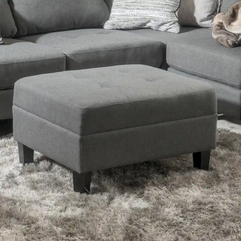 Tiernan Tufted Fabric Ottoman by Christopher Knight Home
