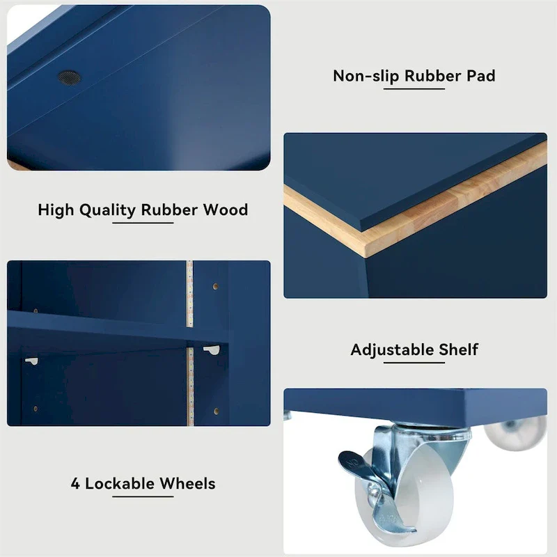 Rolling Kitchen Island With Extended Table,Kitchen Island on Wheels