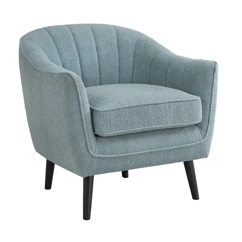 Mid-Century Channel-Tufted Accent Chair with Removable Cushion Cover