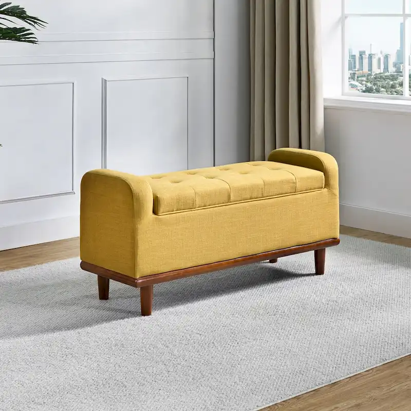 Bastian Upholstered Bench with Solid Wood Legs