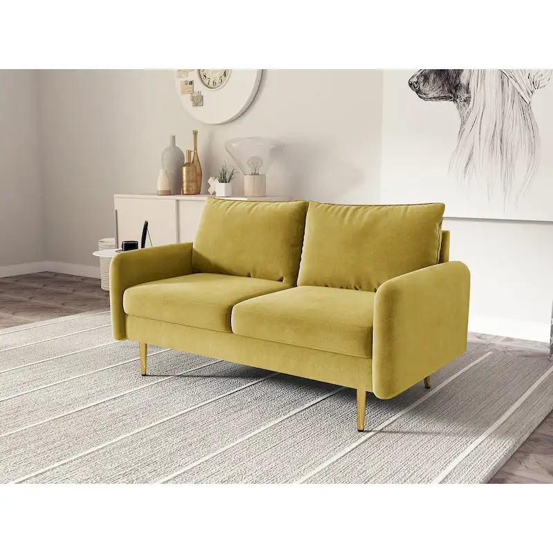 58 Velvet Square Arm Loveseat
