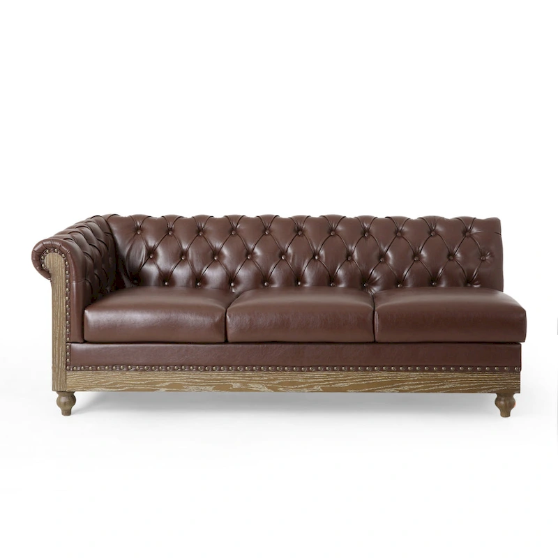 Castalia Chesterfield Tufted 7-seat Sectional Sofa by Christopher Knight Home - 114.00 L x 70.00 W x 31.50 H