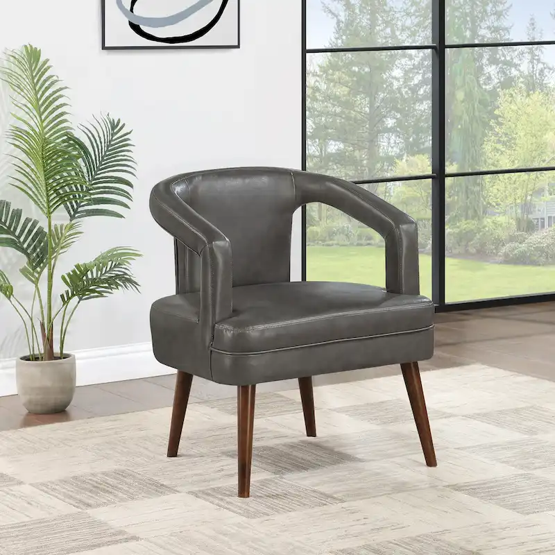 Mason Accent Reception Chair in Faux Leather
