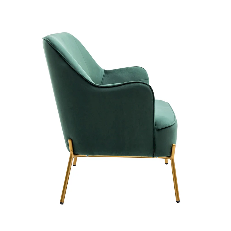 Kyler Loveseat Couch Sofa, Velvet Upholstery, Gold Chrome Legs