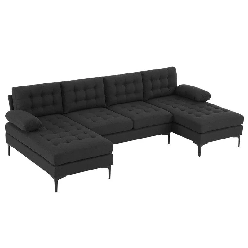 110 4-Seat U-Shaped Upholstered Sectional Sofa