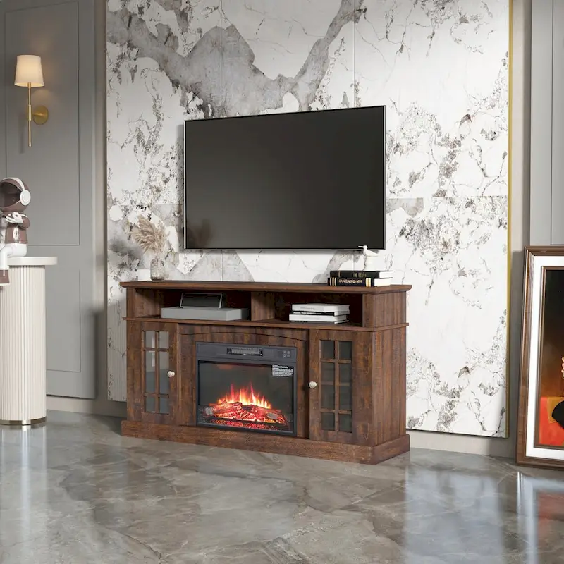 TVstand with electronicfireplace and remote control