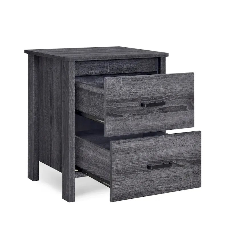 Olimont Faux Wood 2 Drawer Nightstands (Set of 2) by Christopher Knight Home
