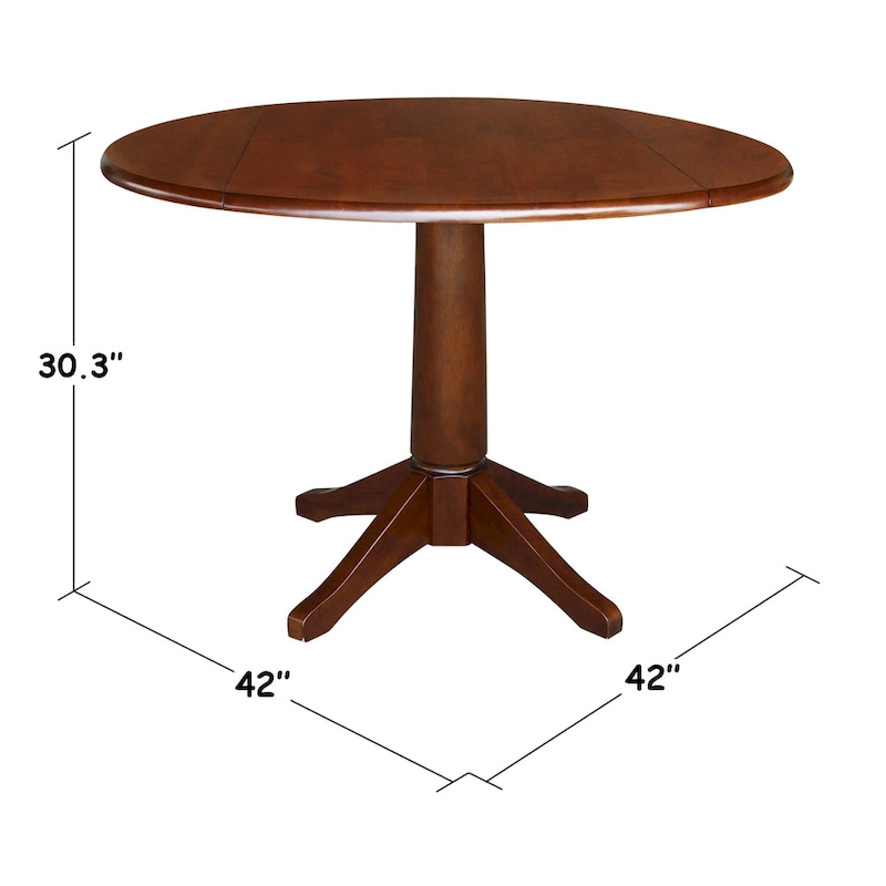 42 Round Dual Drop Leaf Table - Espresso