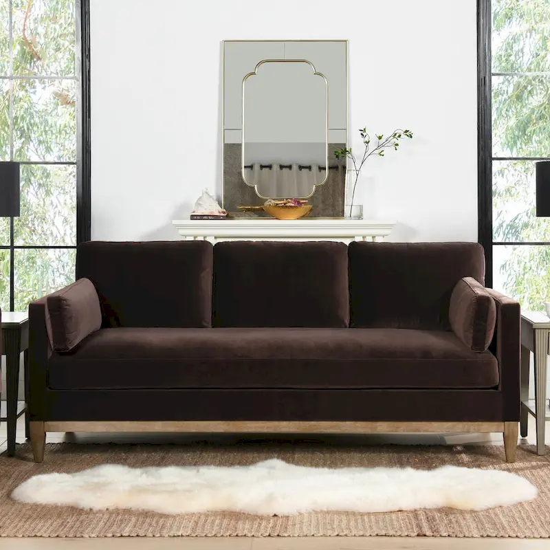 Knox 84 Modern Farmhouse Velvet Track Arm Sofa