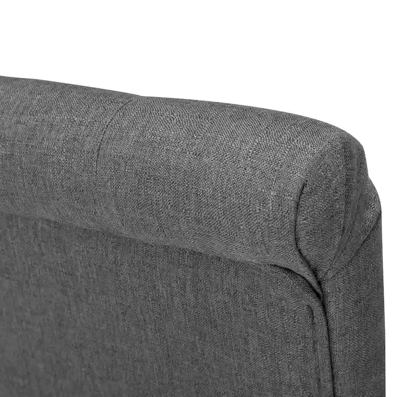 Fabric Upholstery High Back Tufted Parson Dining Chairs and Black Legs Set of 2