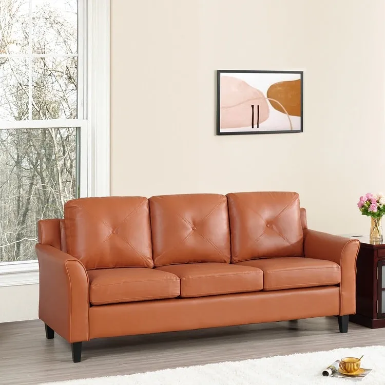 Raelynn Button Tufted Sofa Affordable Modern Sofa - Microfiber Couch for Small Spaces, Living Room, Bedroom