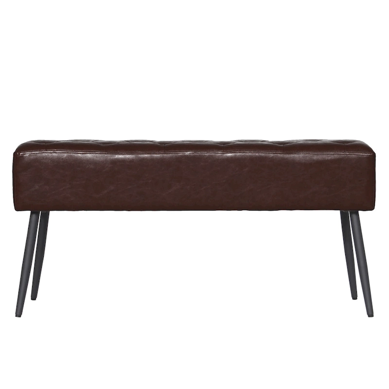 Maypex Faux Leather Upholstered Bench with Tufted Seat