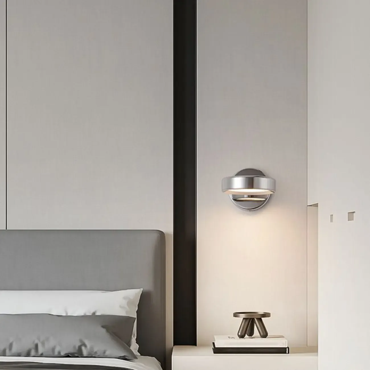 Modish Rotating Circular Chrome Wall Sconce