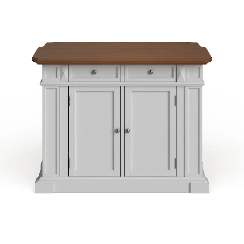 Copper Grove Cannington White Distressed Oak Kitchen Island