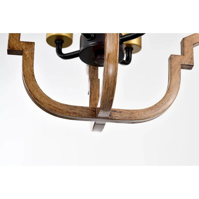 Ason 16 Inch Imitation Wood Grain Finish Pendant 4-Light