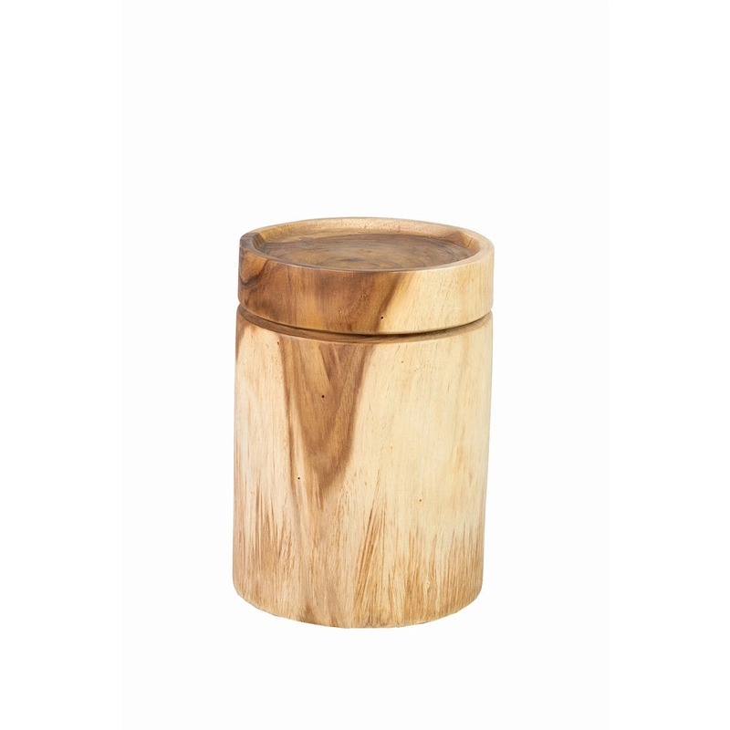 Natural Solid Acacia Wood Round End Table by East at Main