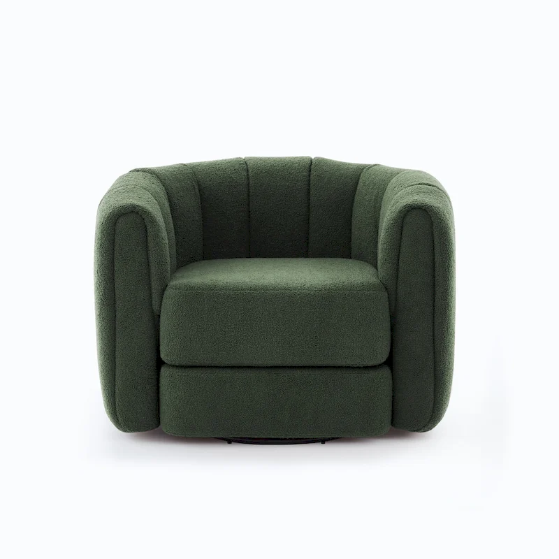 Swivel Teddy Accent Barrel Chair