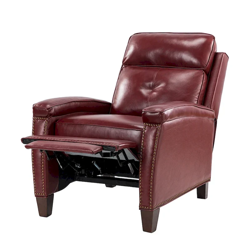Gaspar Mid-Century  Pushback Recliner with Nailhead Trim by