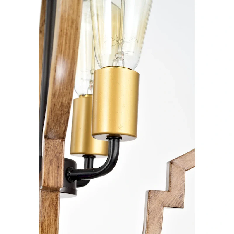 Ason 16 Inch Imitation Wood Grain Finish Pendant 4-Light