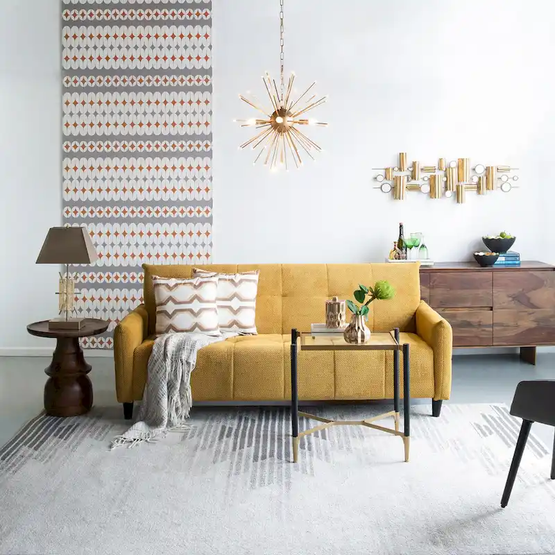 79-inch Mustard Large Biscuit Tufted Sofa Bed