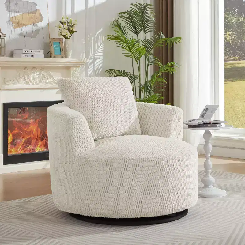 Okak Modern 360' Swivel Accent Chair Barrel Chairs with Comfort Seating,Small Arm Chair Sofa for Living Room,Office,Apartment