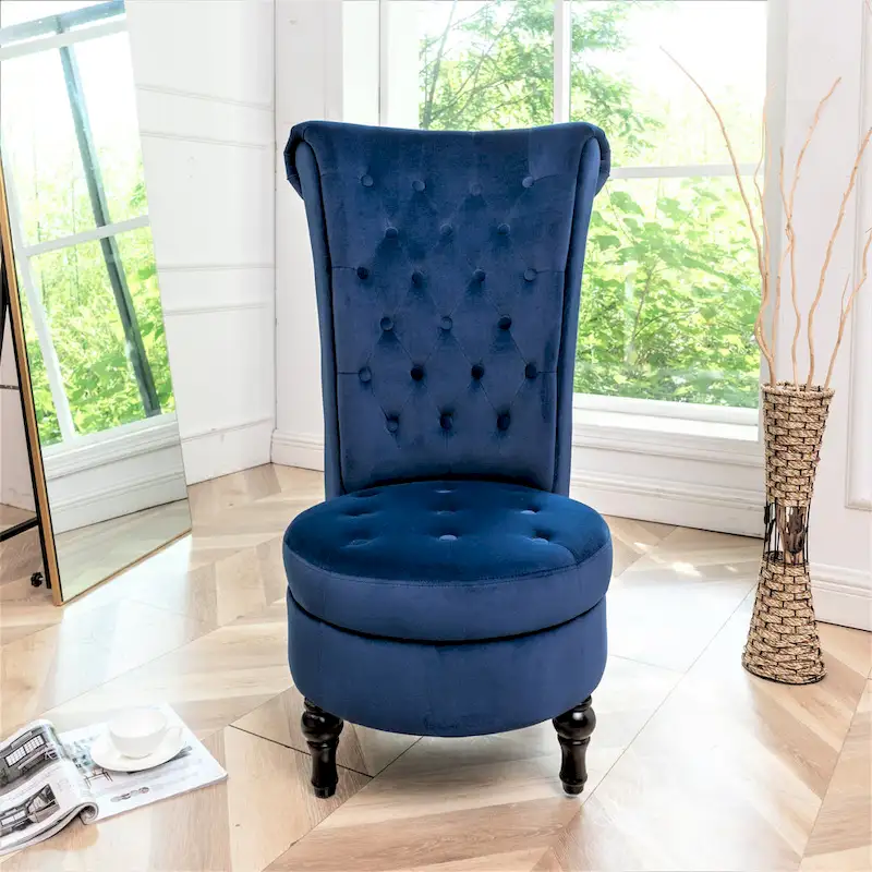 US Pride Furniture Gosser 20 Wide Velvet High Back Vanity Chair