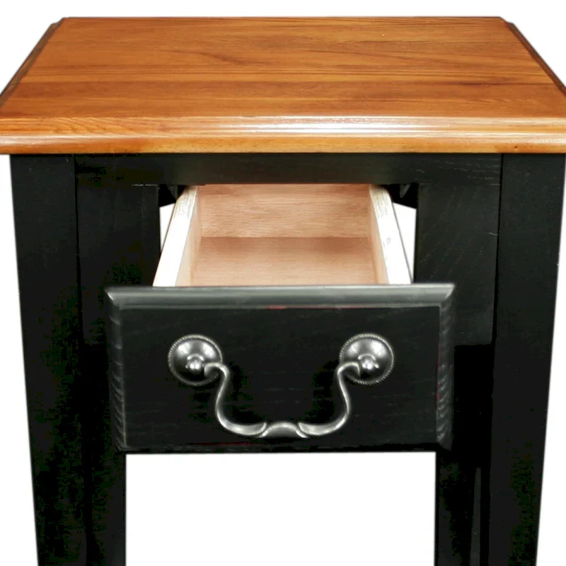 Leick Home One Drawer Square Side Table with Shelf