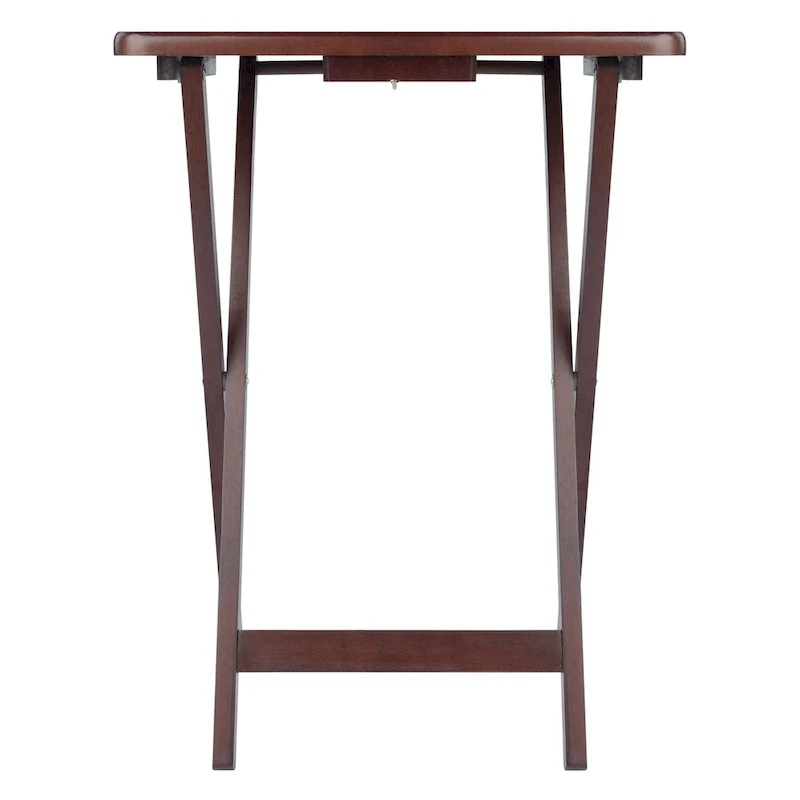 Set of 4 Rich Antique Walnut Folding Single Snack Tables 25.75