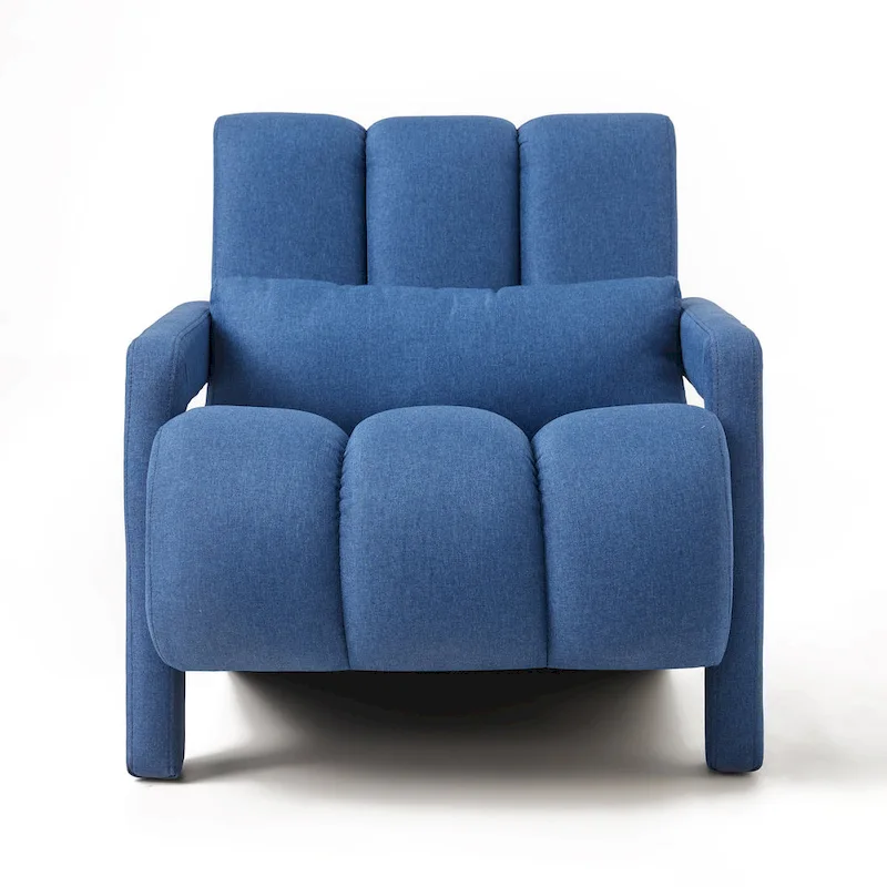 Navy Blue Modern 27.5 Accent Chair with Pillow