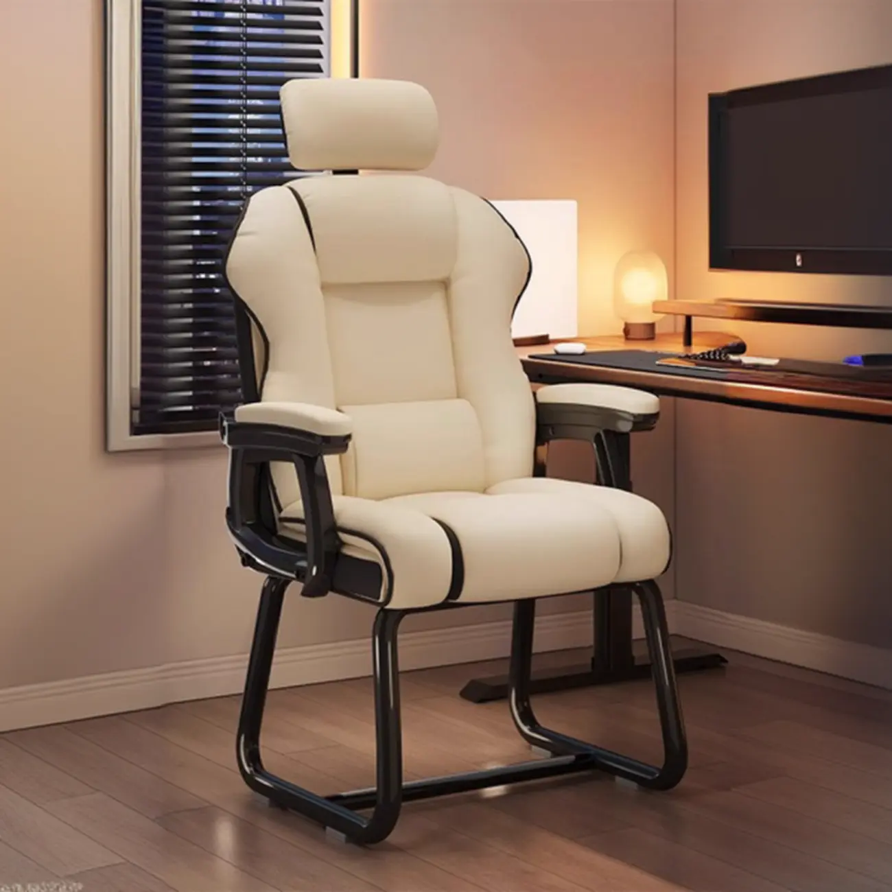 Yellow High-Back Leather Ergonomic Executive Chair