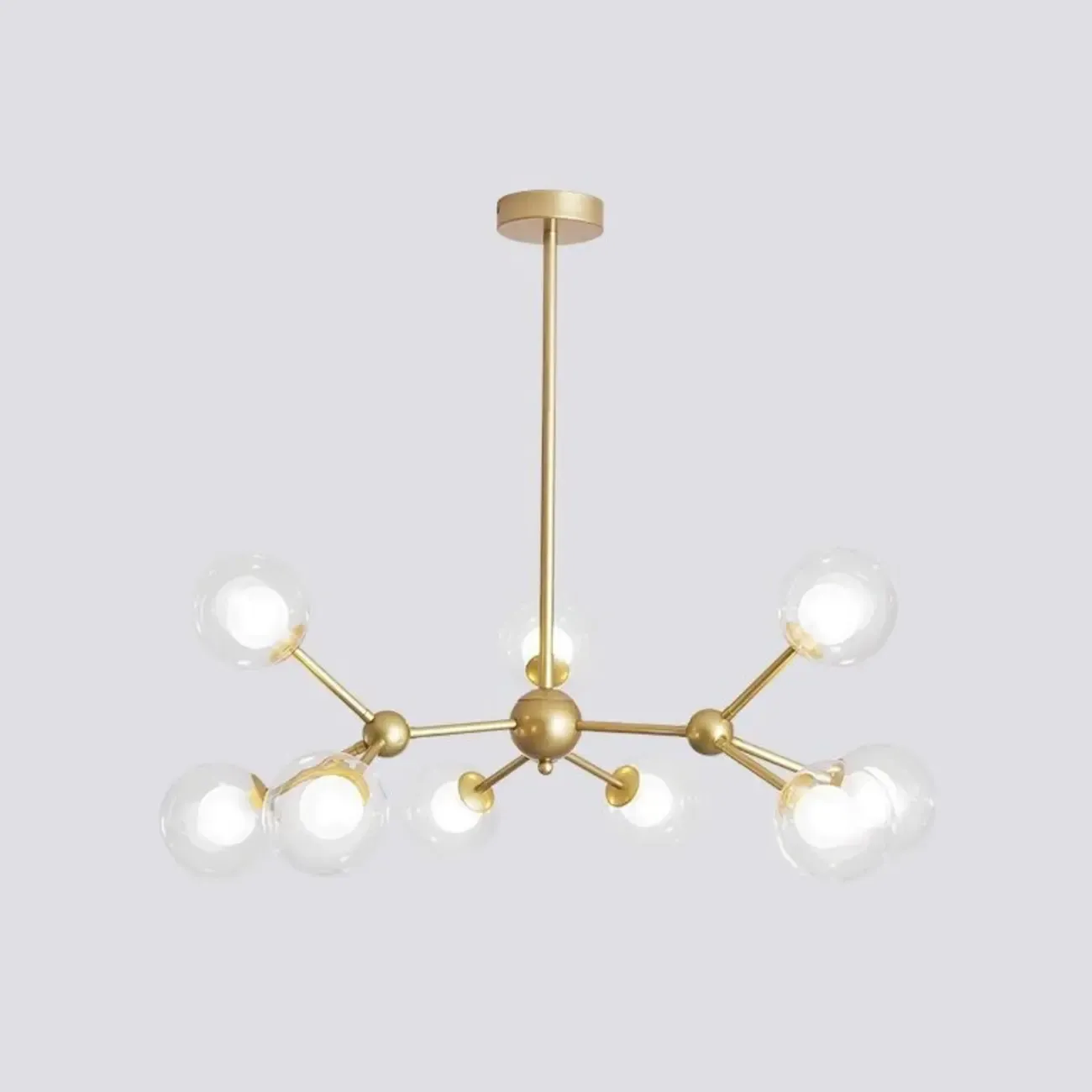 Modern Glass Globes LED Chandelier with Sputnik Design
