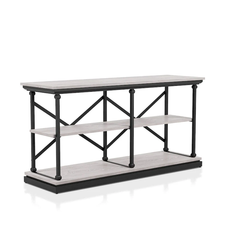 Marcin Transitional 59-inch Steel 2-Shelf Console Table by Furniture of America