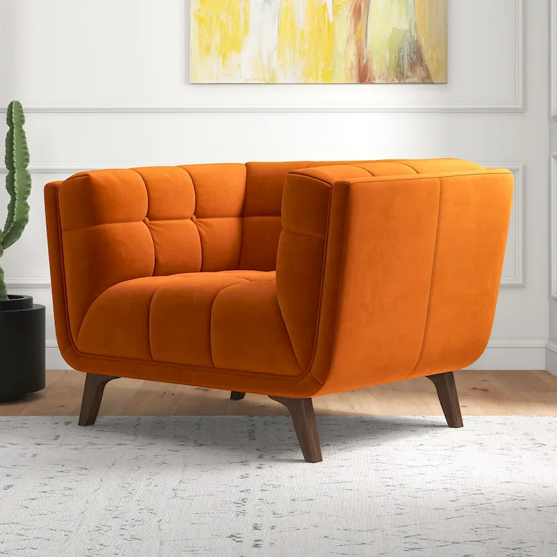 Kameron Mid Century Modern Luxury Tufted Accent Armchair