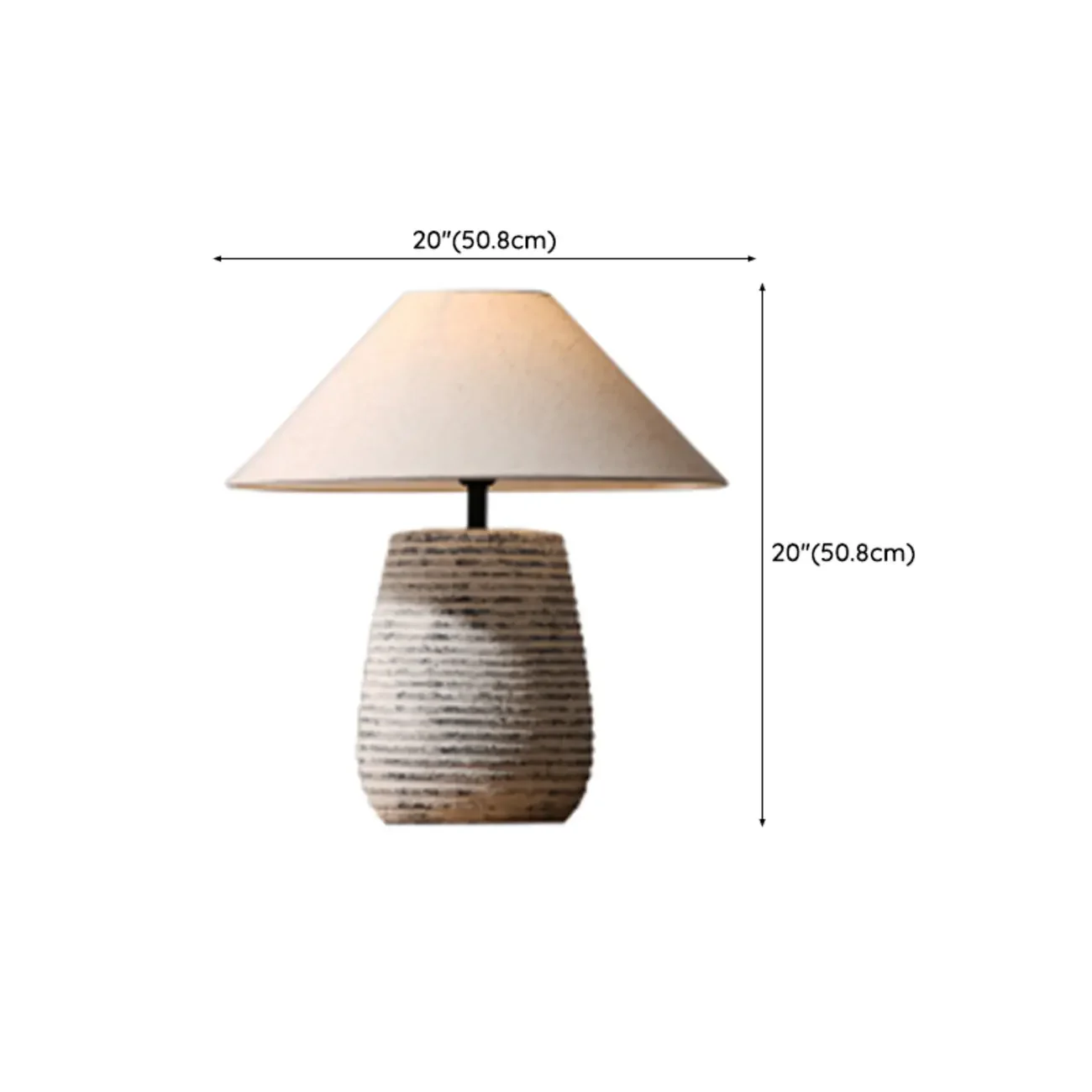 Modern Geometric Ceramic LED Desk Lamp with Fabric Shade