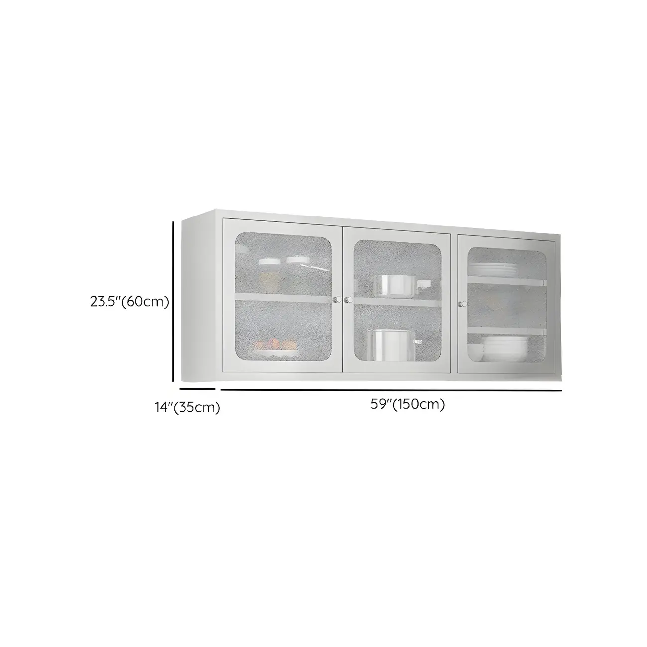 Elegant Stainless Steel Wall-Mounted Display Cabinet