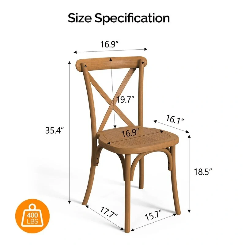 Patio Plastic Stackable Dining Chair Set (Set of 2)