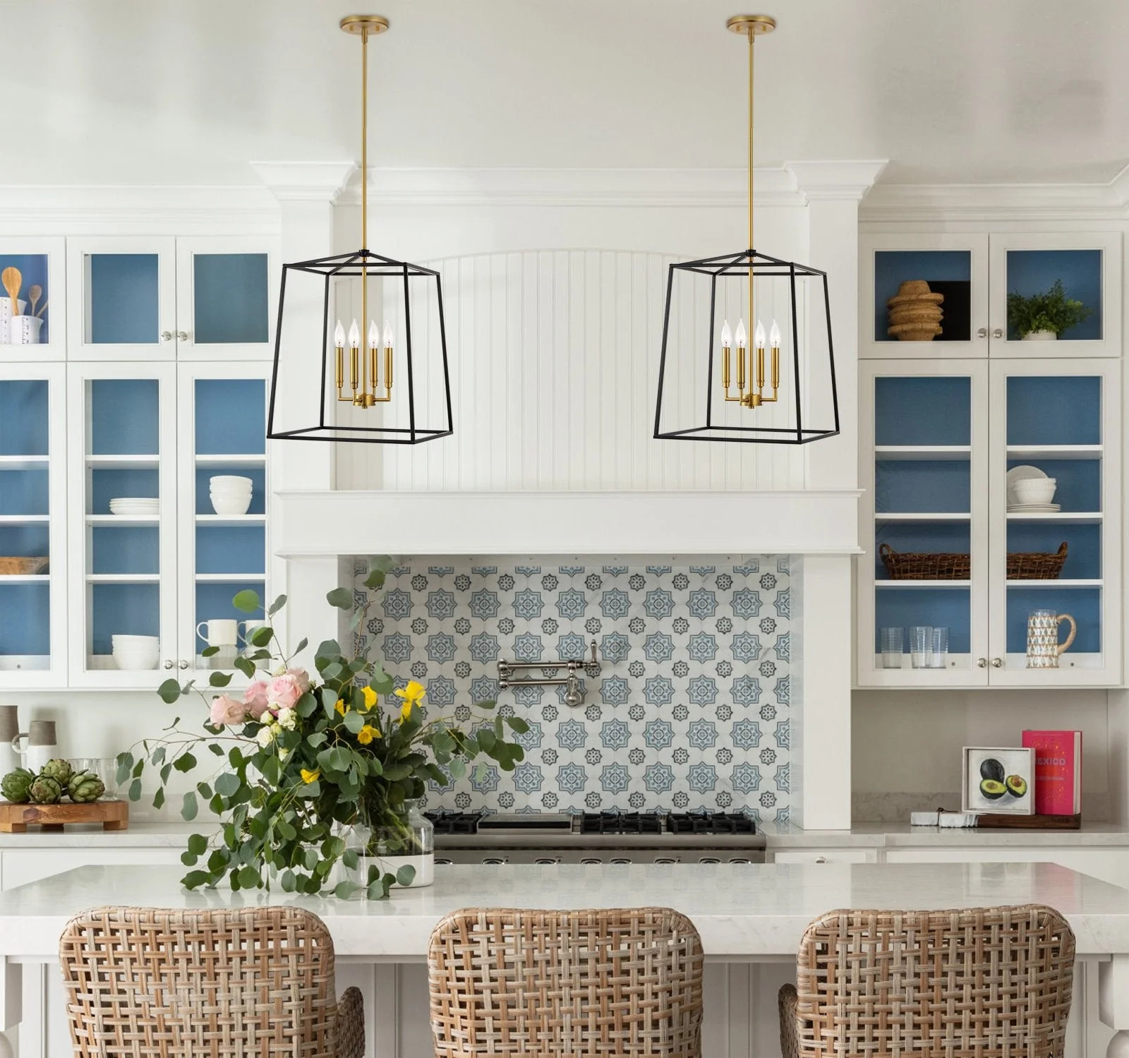 Bellevue 18 4-Light Modern Farmhouse Lantern Pendant Light