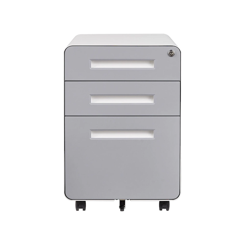 3-drawer Steel Filing Cabinets with Lock Mobile Under Desk Fully Assembled Cabinet