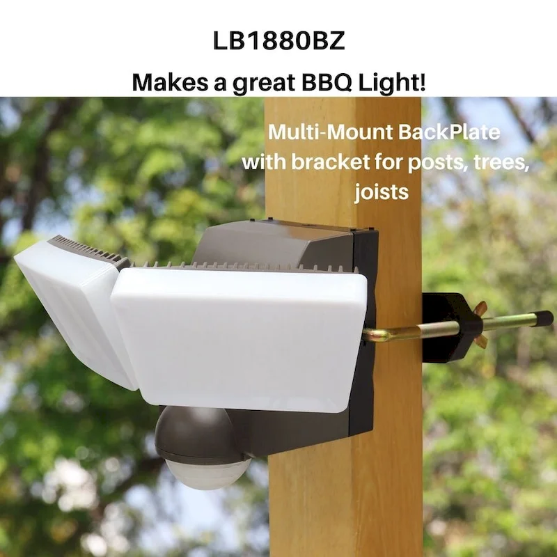 IQ America 800 Lumen Battery Operated LED Motion Security Flood Light Wall Eave Mount