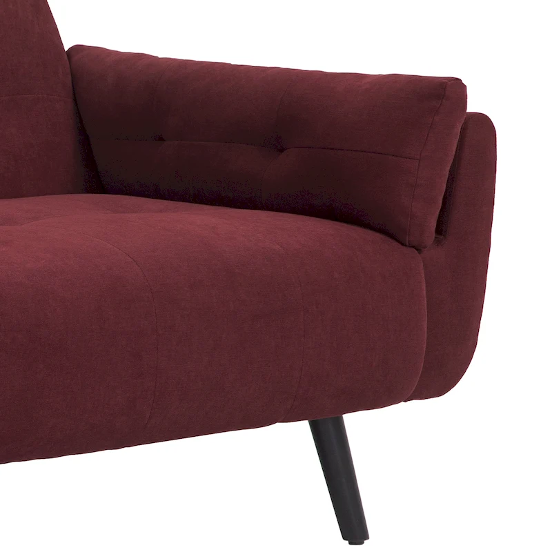 Modern Adjustable Backrest Convertible Futon Sleeper Couch