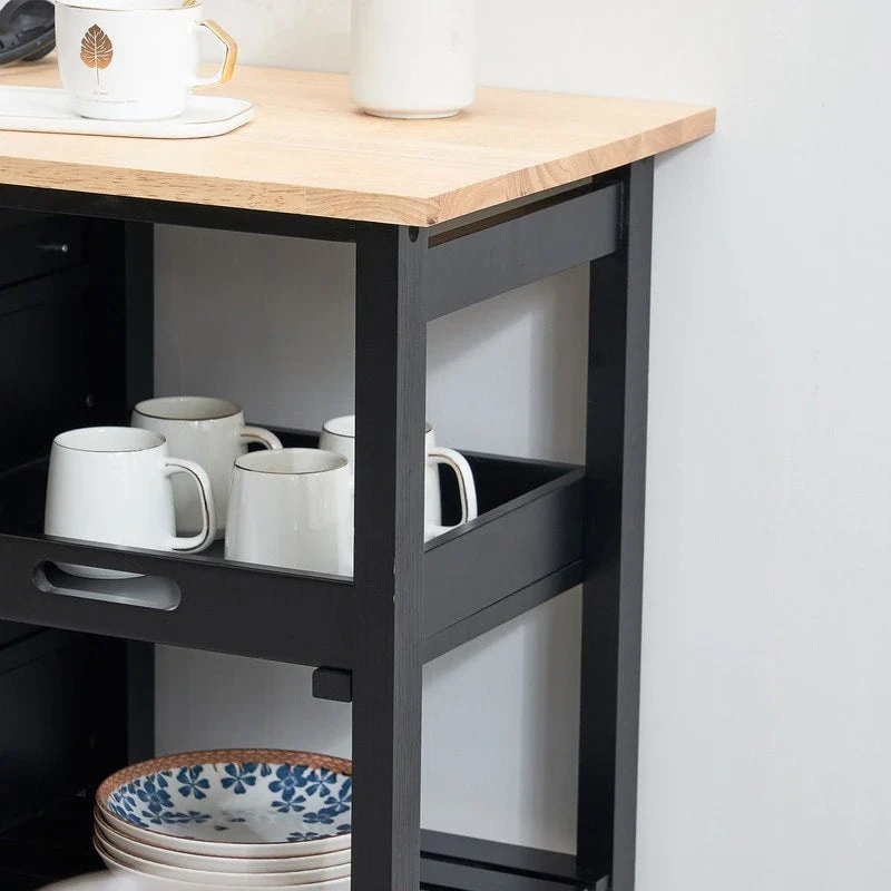 Three Drawers Three Layers Spray Paint Dining Car Kitchen Carts