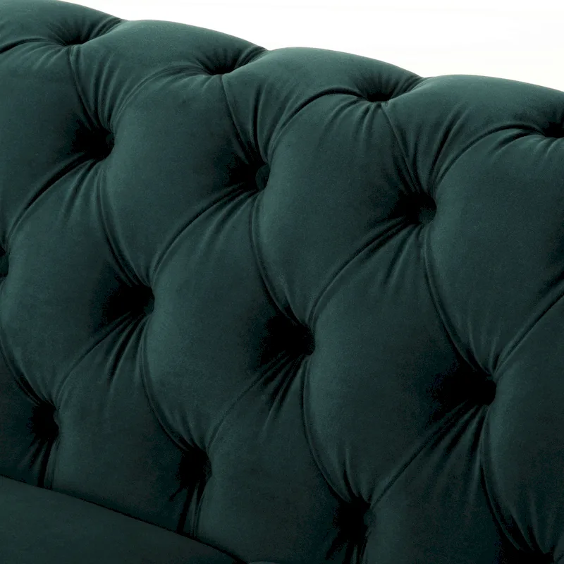 Eviva Chesterfield Velvet Loveseat Sofa by Christopher Knight Home